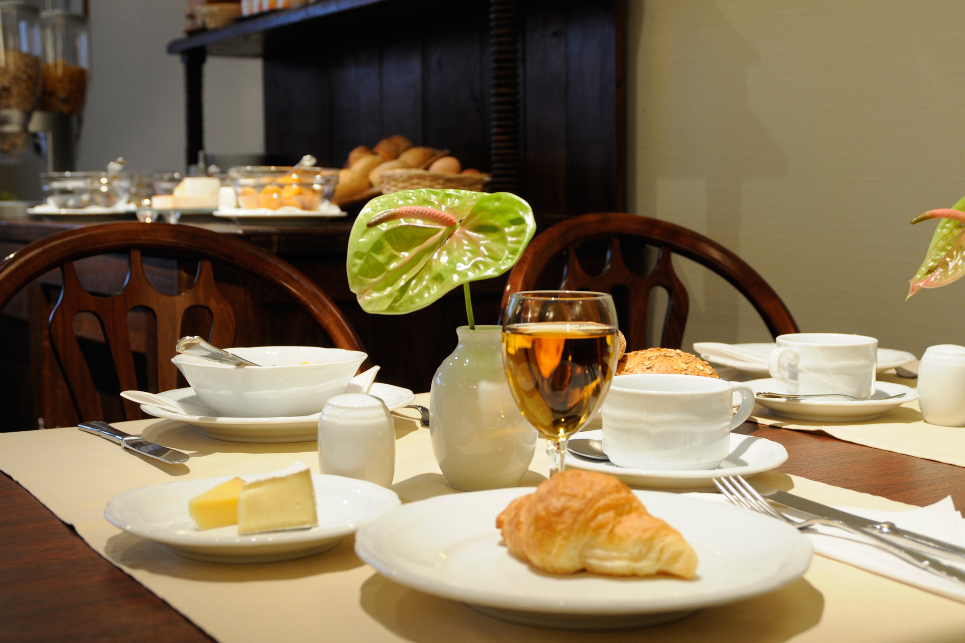 Ontbijt aan tafel in Hotel Albert 1
